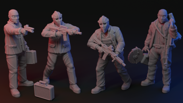 Bank robber miniatures 28mm gangsters [Digital]