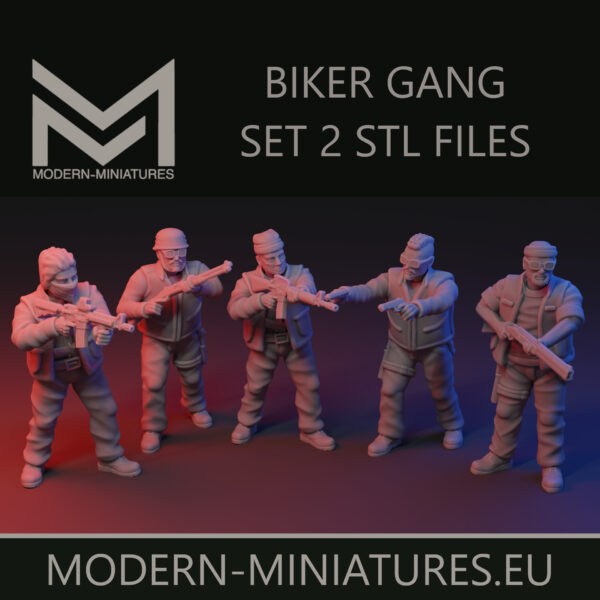 Biker Gang miniatures set 2 of 2 28mm [Digital]