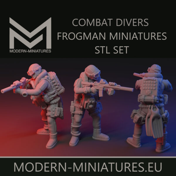 Combat Divers 28mm frogman miniatures. Navy Seal divers [Digital] - Image 6
