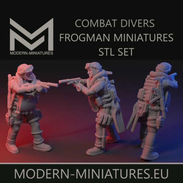 Combat Divers 28mm frogman miniatures. Navy Seal divers [Digital] - Image 3