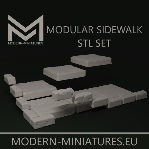 Modular sidewalk tiles and curb [Digital]