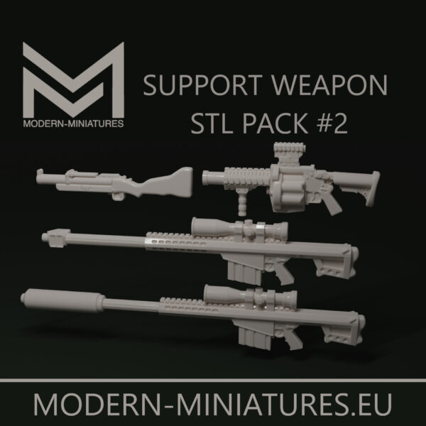 28mm Support Weapon Pack #2 M107, M32 MGL, M79 GL [Digital] - Image 2