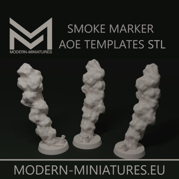 28mm Smoke Marker AOE Smoke Marker 1",2",3",4" Bases [Digital] - Image 2